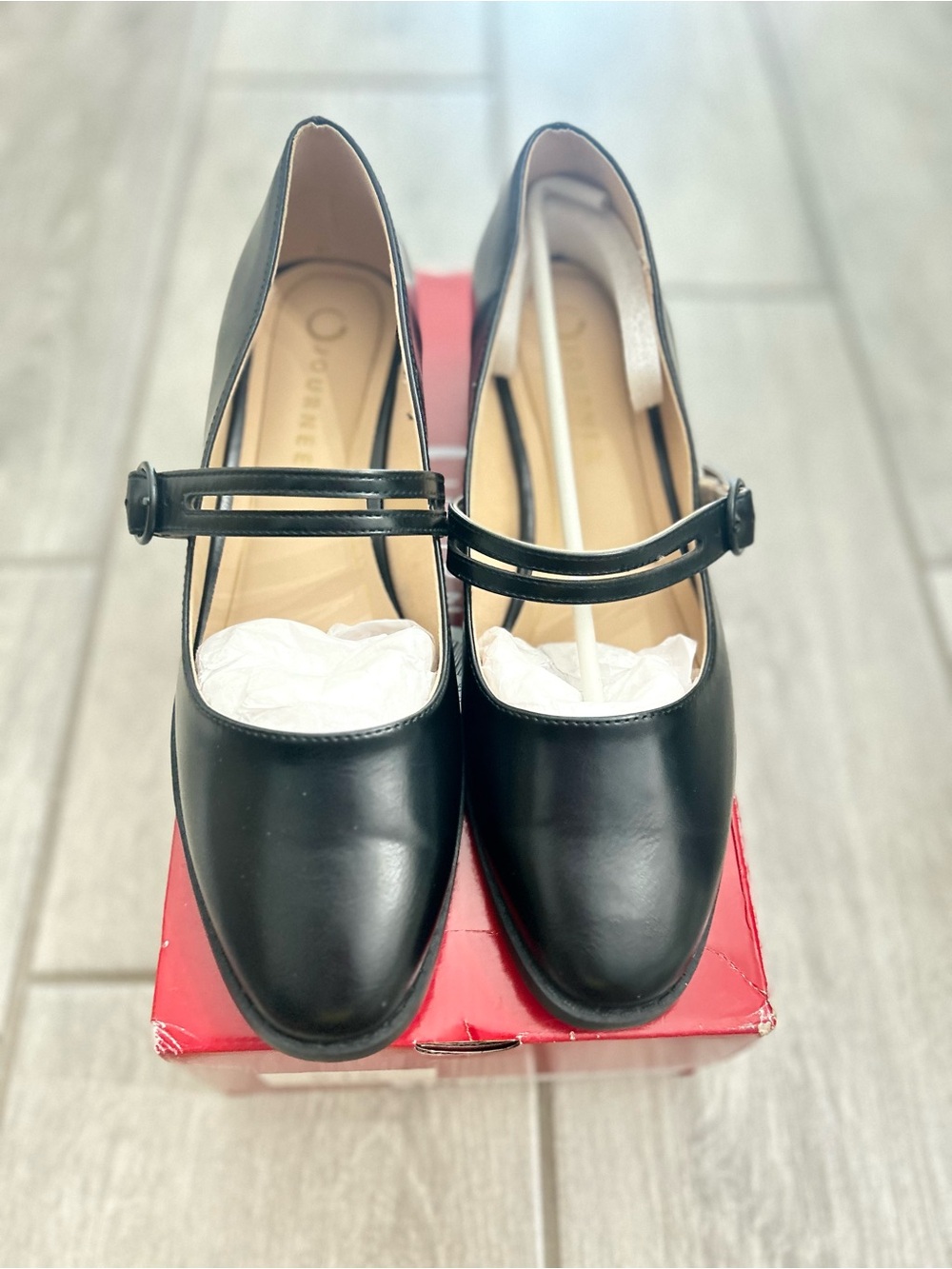 Journee Collection Black Mary Jane with Dual Straps Size 10
